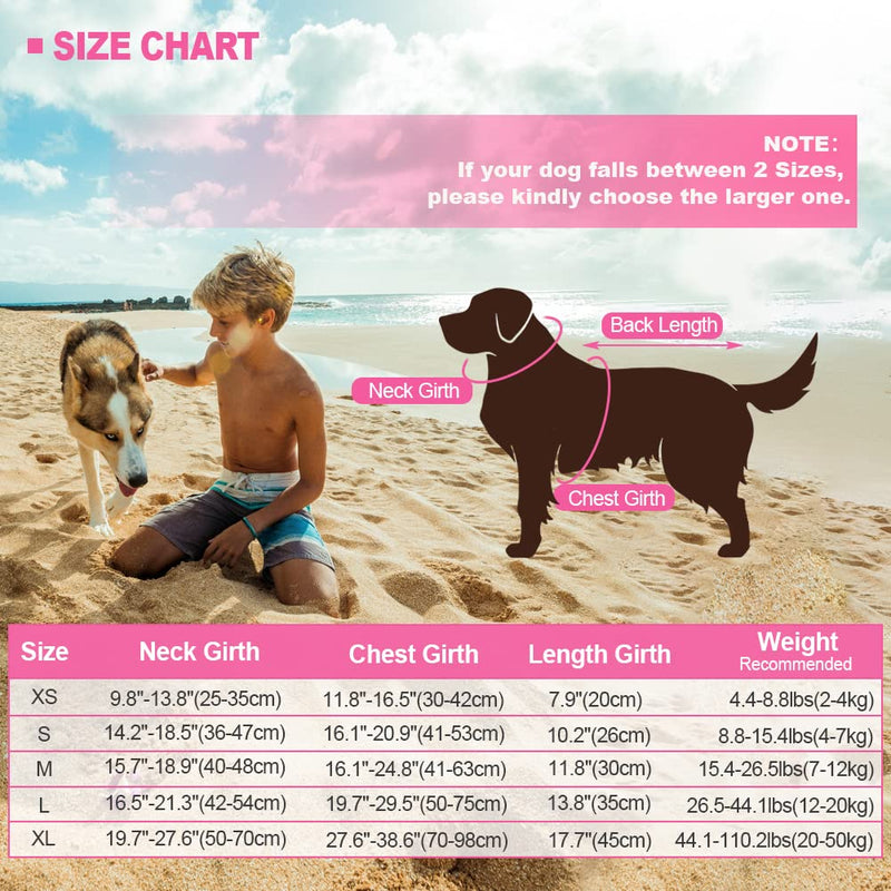 EMUST Dog Life Jacket, Ripstop Dog Lifesaver Vests with Rescue Handle for Small Medium and Large Dogs, Pet Safety Swimsuit Preserver for Swimming Pool Beach Boating (XS,Pink) XS Scales-Pink