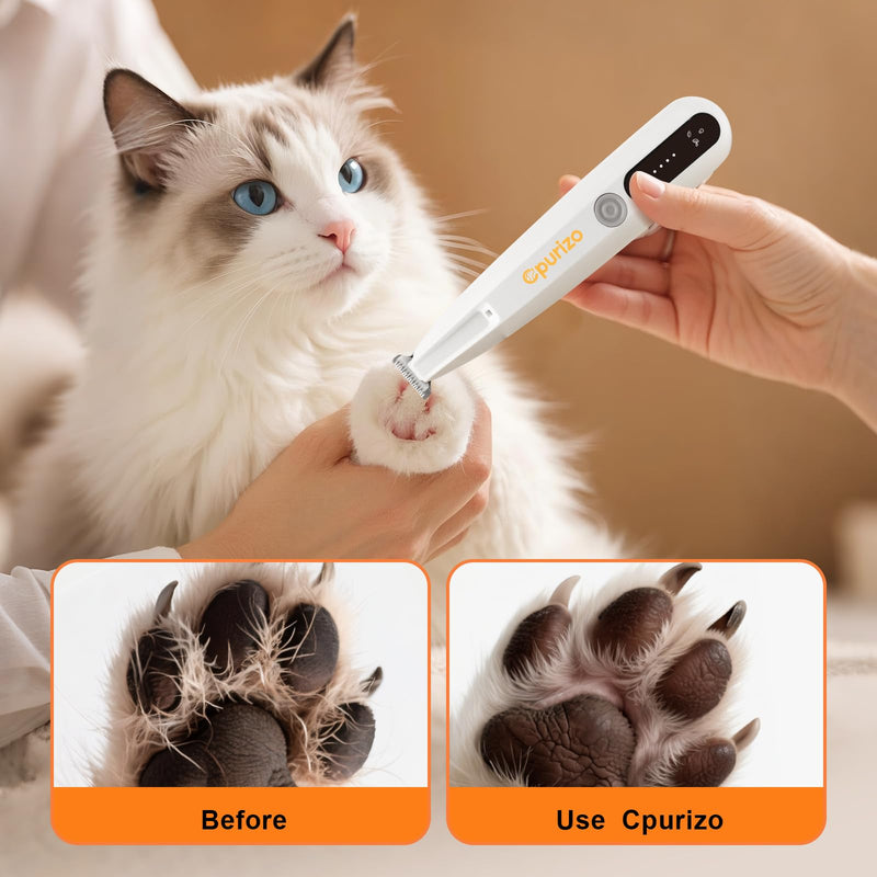 Dog Paw Trimmer with Led Display, 35db Dogs Grooming Clippers Kit with Led Light, Waterproof, Rechargeable Paw Trimmer for Grooming Dog and Cat Hair Around Paw Face Ears Eyes Buttocks White - PawsPlanet Australia