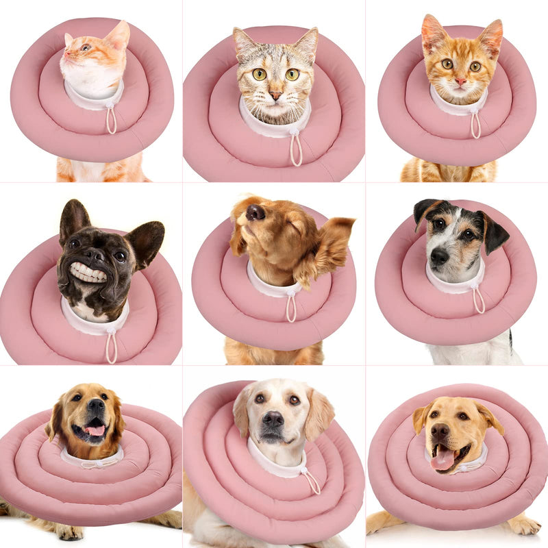 IDOMIK Dog Recovery Collar, Waterproof Soft Dog Cone After Surgery, Comfy Protective Elizabethan Collar Alternative for Dogs Cats, Adjustable Dog Neck Donut Collar Cone Anti-Licking Biting Wounds M Pink - PawsPlanet Australia