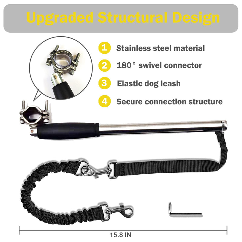 Dog Bike Leash 180° Rotating - Dogs Bike Attachment Bicycle Pet Leash Hands Free Thickened Steel Wire Rope Easy to Installation and Removal Fit for Medium Large Dog - PawsPlanet Australia