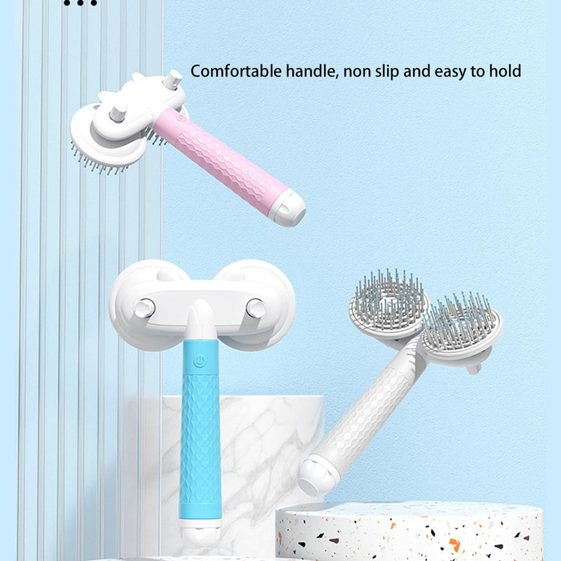 Handheld Massager for Dogs Cats, Massage Brush Automatic Grooming Tools, Pets Head Massager with Deep Tissue Kneading for Stress Release, Hair Removal (Gray)