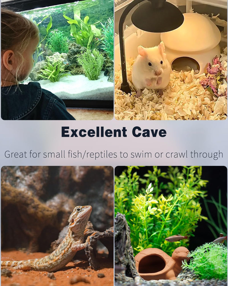 Uniclife Aquarium Turtle Ornament Fish Tank Decoration Ceramic Turtle Animal Hut for Fish Tank Landscape Aquarium Hideout Hideaway Spawning Cave Decor for Shrimp Betta Goldfish and Reptiles - PawsPlanet Australia