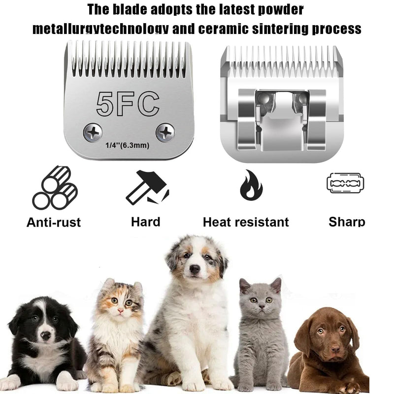 10 Blades for Dog Grooming Blades Compatible with Andis,Oster A5,Wahl km10 Dog Clippers,Size-#10, 1/16-Inch Cut Length (4PCS-#3FC+4FC+5FC+7FC) 4PCS-#3FC+4FC+5FC+7FC - PawsPlanet Australia