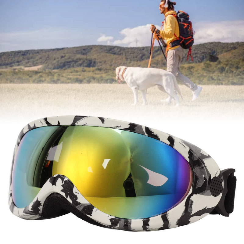 Dog Sunglasses Dog Goggles, UV Protection Wind Protection Dust Protection Fog Protection Pet Glasses Eye Wear Protection with Adjustable Strap for Medium or Large Dog (Zebra Frame) - PawsPlanet Australia
