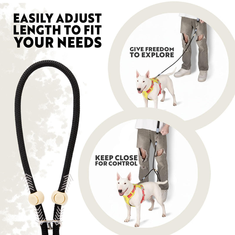 Hands Free Dog Leash for 2 Dogs, Small and Medium Breed Fit, Double Dog Leash with Adjustable Length Split Leads and Padded Handles, Crossbody or Waist Wear Cosmo Two Dogs - PawsPlanet Australia