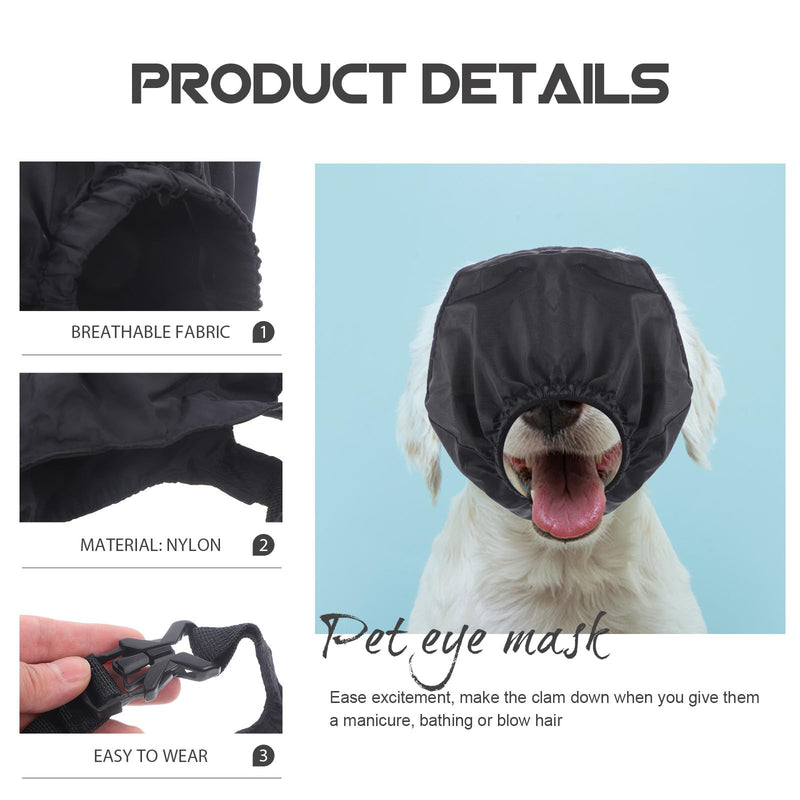 Breathable nylon dog eye mask with flexible design for calming and stress reduction while car travel