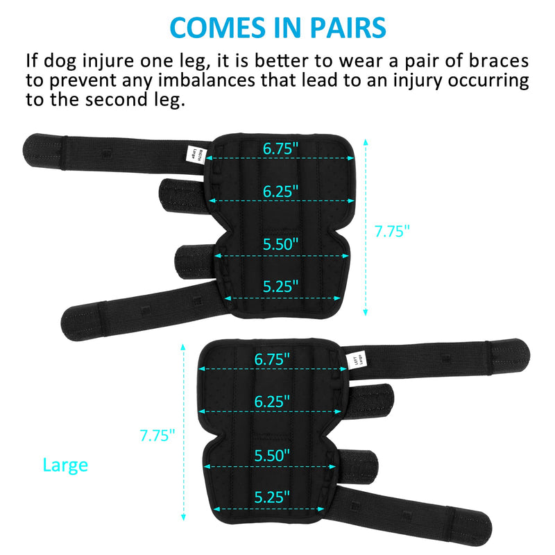 Dog Leg Braces for Back Legs,ACL Brace for Large Dogs Rear Legs, Joint Compression Warps Support for Hind Leg with Injury Sprain, Wound Care and Loss of Stability from Arthritis (1 Pair) Large（1Pair） - PawsPlanet Australia