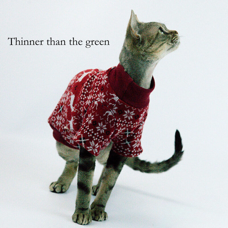 Cat Festive Sweater Pullover, Classic Soft Warm Christmas Clothes for Hairless Sphynx, Devon & All Indoor Kittens (Geometric,M) Geometric M - PawsPlanet Australia