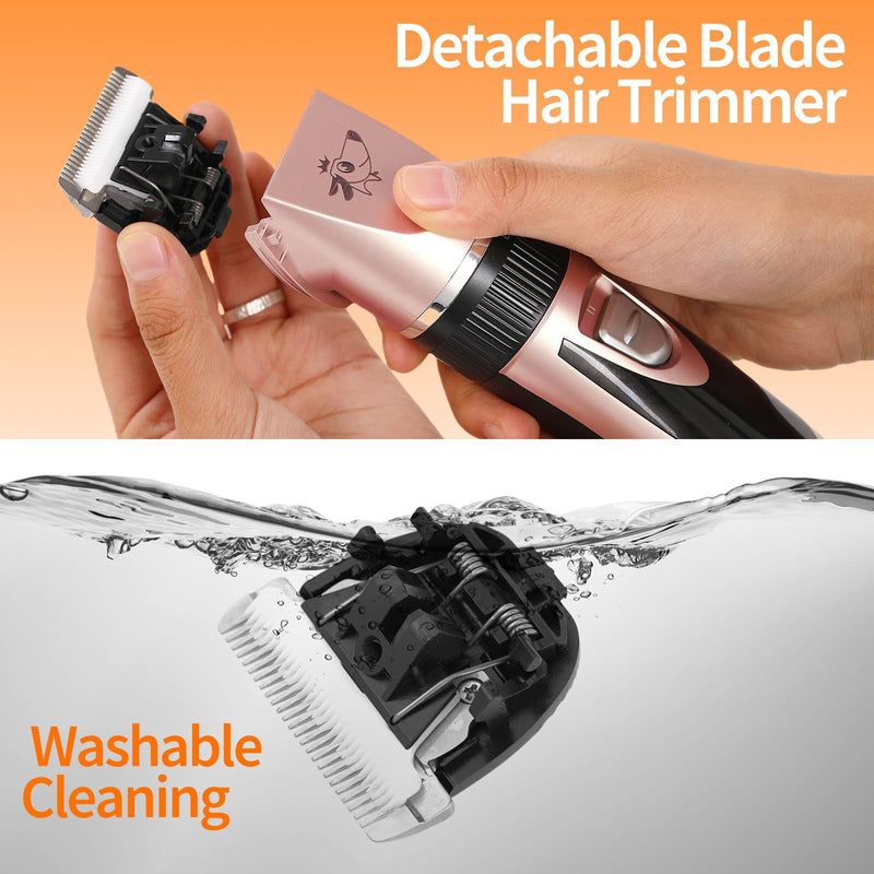 Aovdy Dog Clippers Grooming Kit Dog Shaver Clippers Hair and Paw Electric Cleaning Hair Clippers Set for Dogs Cats Rabbit (Rose Gold, Scissor Set+Foot Shaving Blade) - PawsPlanet Australia