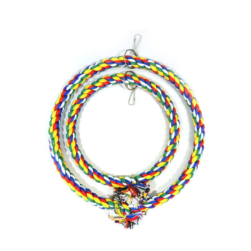 WishLotus Bird Swing, Cage Hanging Cotton Rope Swing Bite Resistance Perches Boredom Breaker for Budgie, Cockatiels, Conures, Finches, Small Parakeets (25cm) 25cm - PawsPlanet Australia