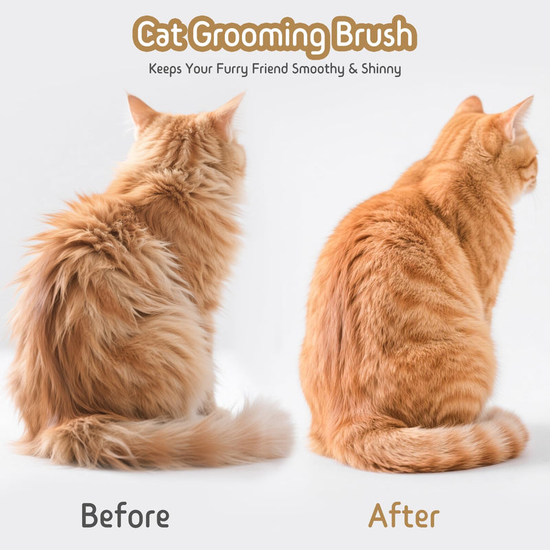 Dog & Cat Brush for Shedding, 2 in 1 Self Cleaning Deshedding Brush with Adjustable Bristle Length & Dematting Comb, Skin Friendly Grooming Tool for Long & Medium-Long Hair Pets Gray - PawsPlanet Australia