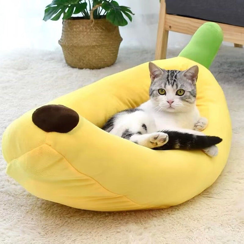 Dog & Cat Bed for Indoor Cats Relaxing Banana Mattress Fluffy Pet Mattress Waterproof Memory Foam Pet Bed with Sides Suitable for Small and Medium-Sized Dogs and Cats Guinea Pig Bed (Small) - PawsPlanet Australia