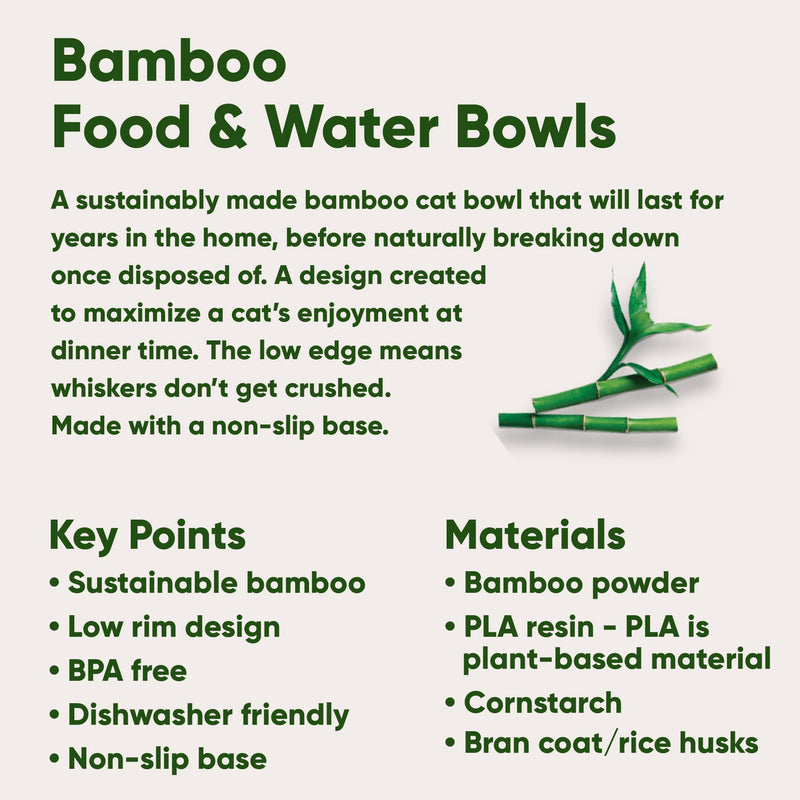 Beco Cat Bowl - Eco Friendly and Dishwasher Safe, Bamboo Food and Water Bowl - Natural 1 Count (Pack of 1) - PawsPlanet Australia