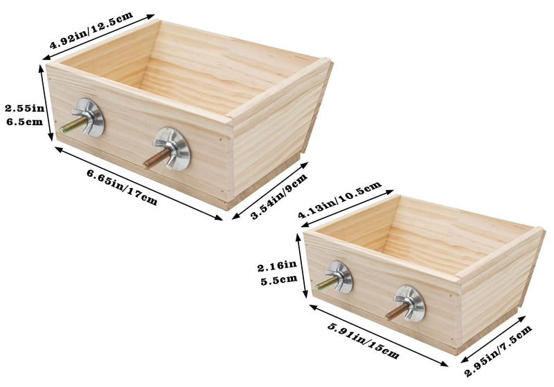 2 Pcs Guinea Pig Feeder Box, Wooden Small Animal Food Feeder, Hanging Rabbit Food Bowl, Small Animal Cage Accessories, Suitable for Rabbit Bunny Chinchilla Guinea Pig Hamster - PawsPlanet Australia
