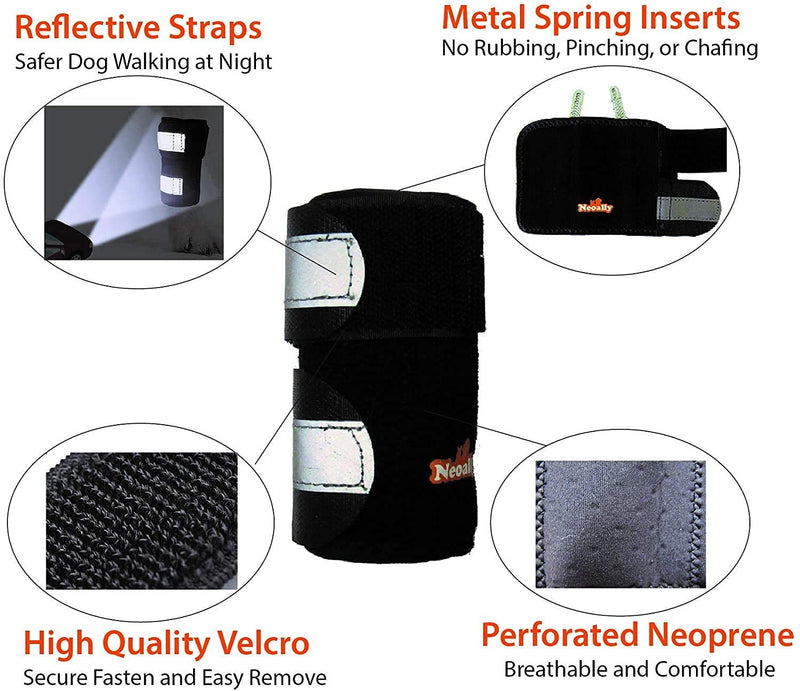 NeoAlly Dog Canine Front Leg Compression Braces Super Supportive with Metal Spring Strips to Stabilize Dog Front Leg Wrist Carpal, Prevents Leg Injuries & Sprains (XXS/XS Pair) XXS/XS (1 Pair)