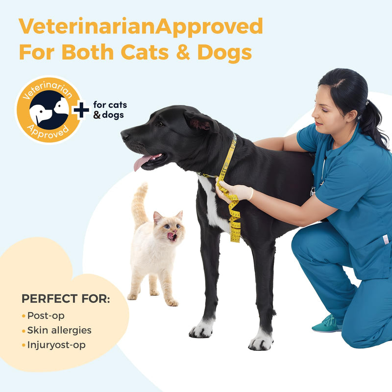 Inflatable Dog Cone for Medium Dog Designed for Comfortable Post-Surgical Recovery Ultra-Soft Comfort Unblocked View No Disruption to Dog's Daily Life Medium[Neck:9"-12"] Blue - PawsPlanet Australia