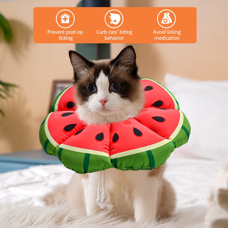 Avont Cat Cone Collar Soft, Adjustable Recovery E Collar Alternative for Cats Kittens Puppies, Elizabethan Neck Cone of Shame to Prevent Licking Biting After Surgery Protect Wounds -Melon(L) Melon Large (7.7-16.5lb)