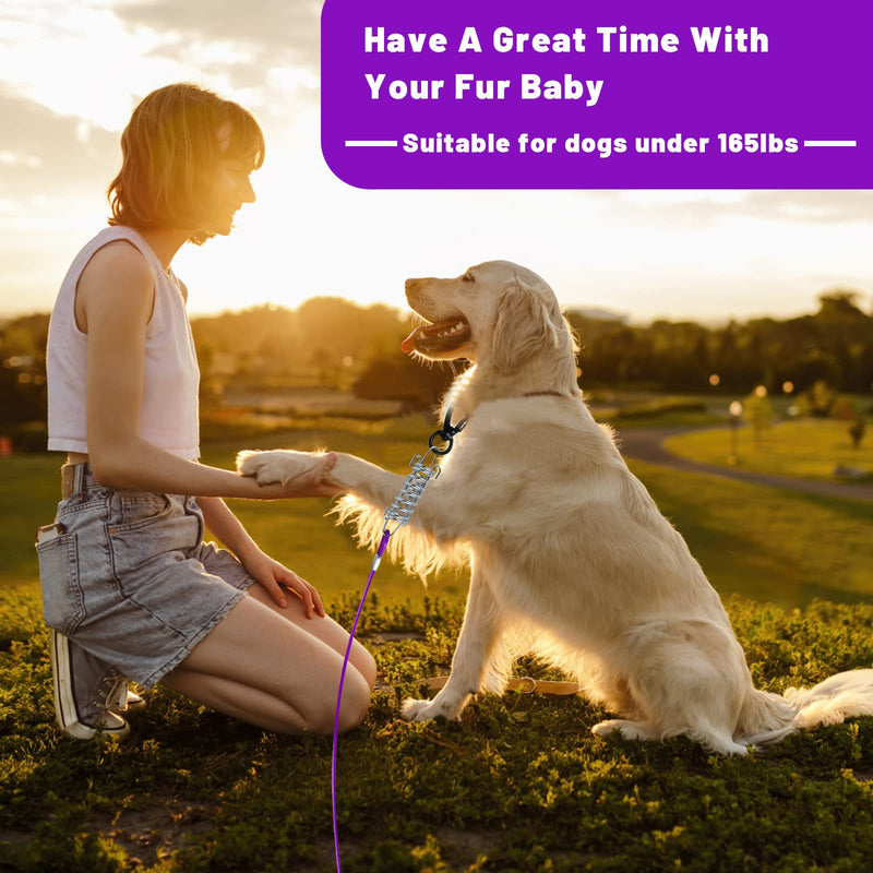 Dog Tie Out Cable 10/15/20/25/30 FT Dog Runner for Yard Steel Wire Dog Cable with Durable Superior Clips purple Dog Chains Heavy Duty for Outside Hold Large Dogs Up to 165 lbs 10FT - PawsPlanet Australia