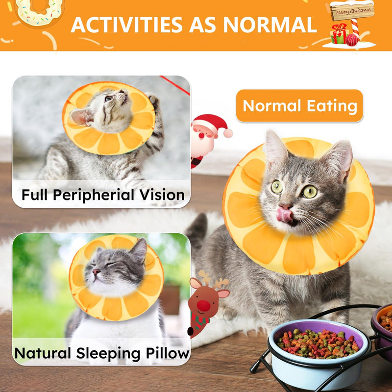 Kitten Cones After Surgery Extra Small Waterproof Cone Collar Soft to Stop Licking Neck Elizabethan Kitten e Collar for Recovery Wound Healing Safety xs Small Cat Donut Cone Waterproof Orange - PawsPlanet Australia