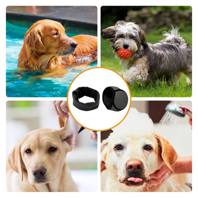 2 Pcs Dog Ear Protectors, Dog Ear Muffs Noise Protection, Dog Snood Ear Protector, Dog Snood for Noise Reduction During Fireworks and Thunder, Comfortable Head Wrap for Dogs with Sensitive Ears