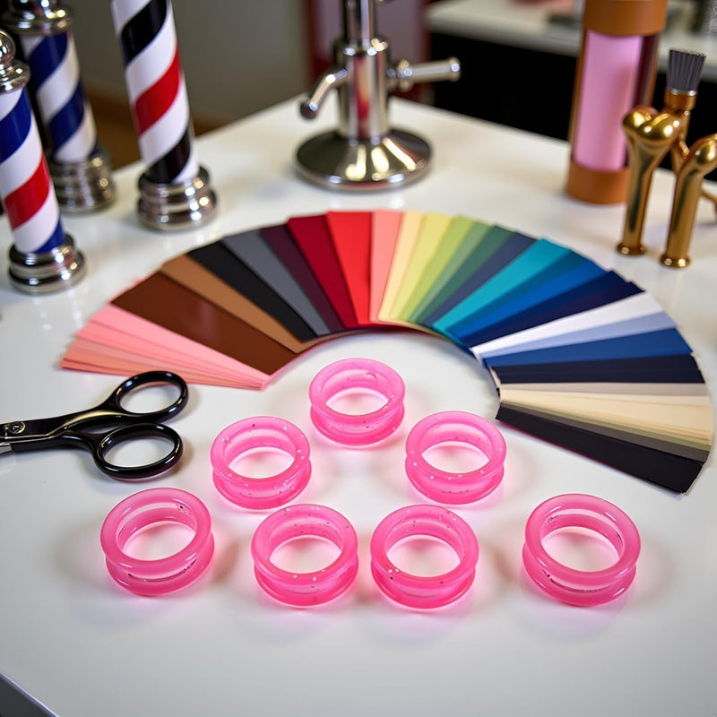 5 Pcs Pink Silicone Finger Rings for Hair Cutting Scissors, Silicone Finger Rings Grips Grooming Shear Thumb Inserts Finger Protector Ring for Barber Hair Cutting Scissors Pet Shears - PawsPlanet Australia