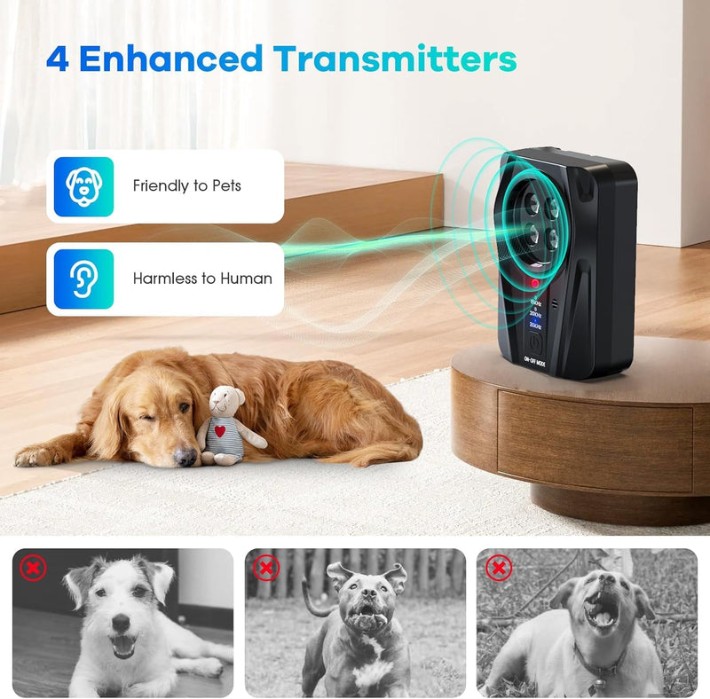 Dog Bark Deterrent Device, Auto Anti Barking Devices for Dogs 33FT, Ultrasonic Dog Barking Device with 3 Modes, Rechargeable Dog Bark Stopper for Dog, Stop Dog Barking Device Safe for Puppy Large Dogs - PawsPlanet Australia