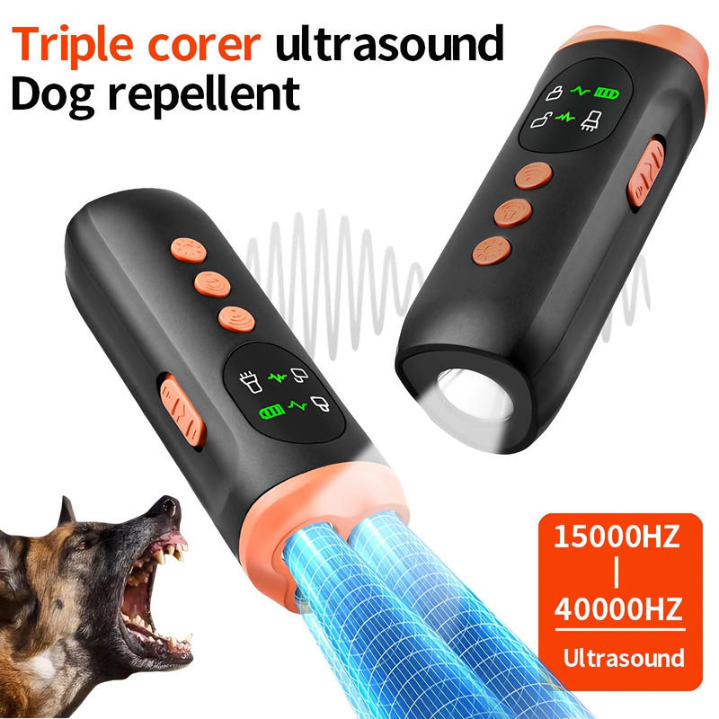 Dog Bark Deterrent Device,3X Ultrasonic Anti Bark Tool for Dogs,Rechargeable 6 Modes Stop Bark Behavior Correct Device,50FT Range Safe Humane Training with Flashlight,for Indoor&Outdoor Bark Silencer - PawsPlanet Australia
