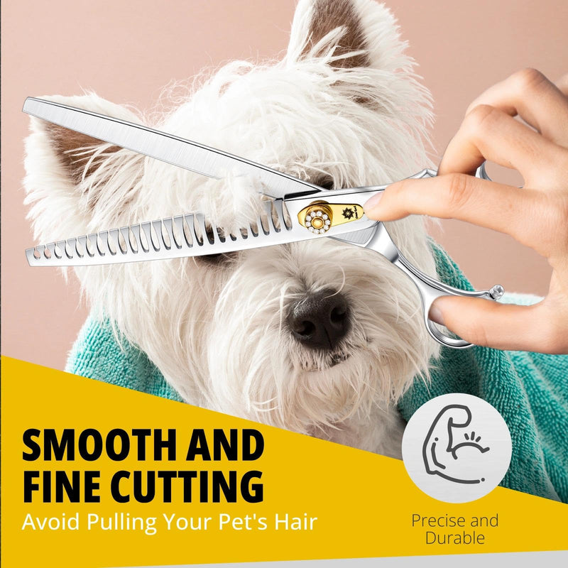 Dream Reach Chunker Dog Scissors - 8 Inch Ergonomic Professional Pet Grooming Fishbone Shears with Adjustable Screw 8 Inch-Chunker - PawsPlanet Australia