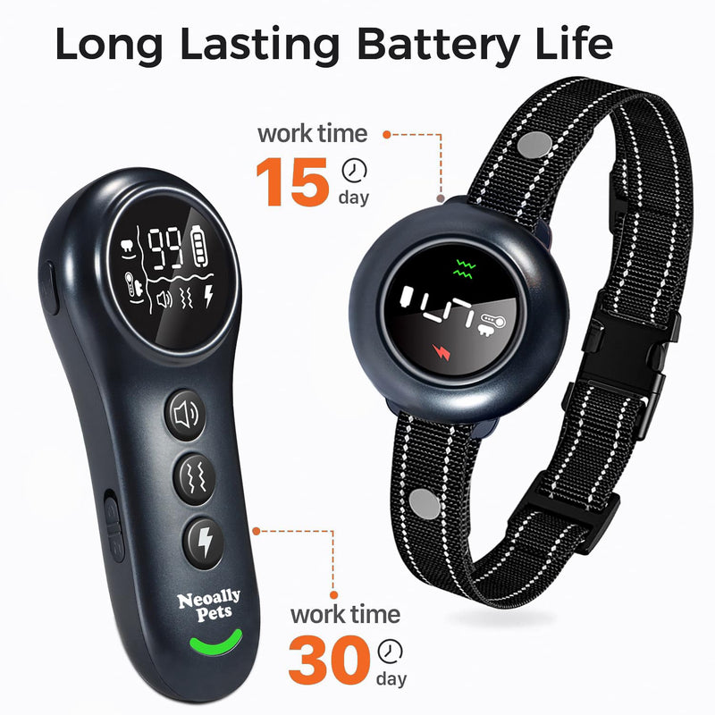 Neoally 2 in 1 Dog Training and Bark Control Collar: Smart Anti Barking Collar with and with No Remote for 5-150 lbs Small Medium Large Dogs. Rechargeable and Waterproof Receiver - PawsPlanet Australia