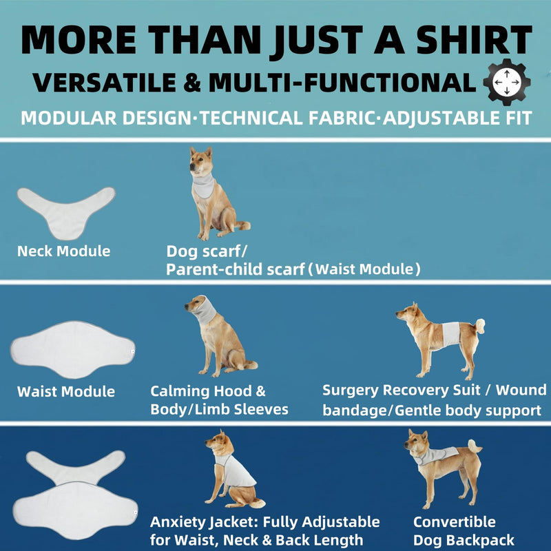 DAJIDALI® Dog & Cat Anxiety Vest & Spay Recovery Suit – Silent Adjustable Calming Wrap for Surgery & Thunderstorms – 2-Piece Cone Alternative L Pink - PawsPlanet Australia