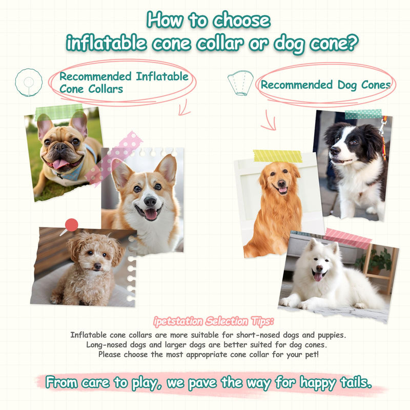 Dog Cone Collar After Surgery,Waterproof Fabric Comfy Pillow,Dog Cone Alternative,Inflatable Dog Collars E Collar Elizabethan Collar for Dogs (Red, M(Neck:9.84”-14.17”)) Strawberry Red M(Neck:9.4”-14.6”) - PawsPlanet Australia
