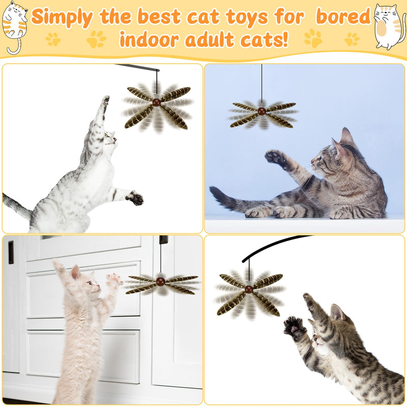8 Pcs Cat Feather Propeller Refills Propeller Cat Toy Refills Cat Toy Feather Replacement Cat Wand Attachments - PawsPlanet Australia