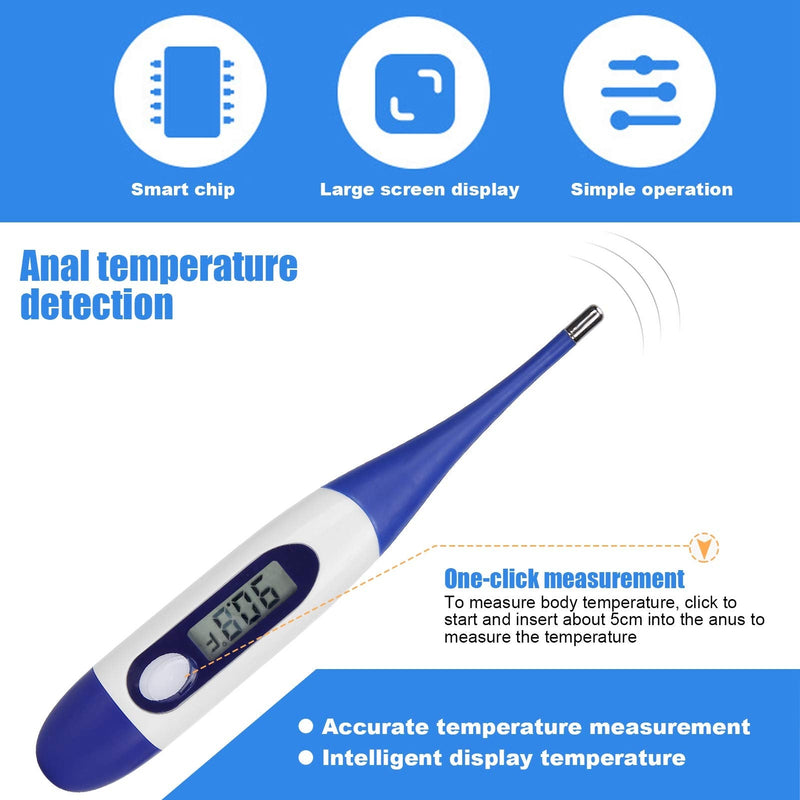 Professional Pet Livestock Thermometer, Fast Digital Veterinary Thermometer, Pet Thermometer for Dogs,Cats, Horse,Cattle,(No Battery) - PawsPlanet Australia