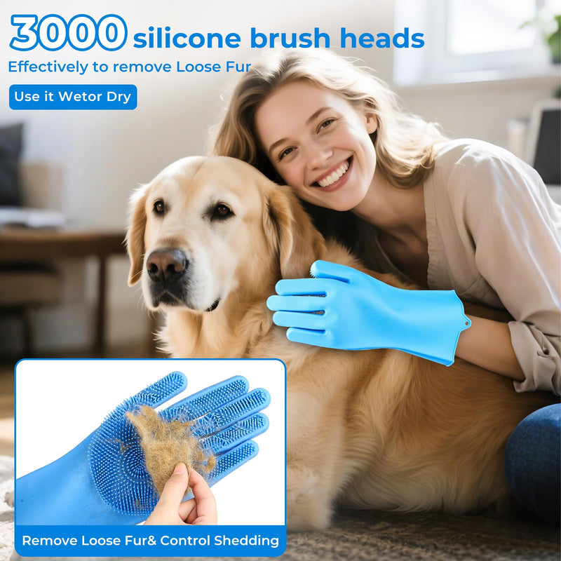 3PCS Dog Bath Supplies,Dog Bath Brush | Dog Washing Gloves | Dog Towel 40'' X 23.6'',Super Absorbent and Soft Pet Grooming Towel, Perfect Shower & Grooming Supplies for Dogs - PawsPlanet Australia