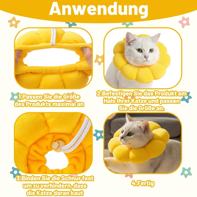 Pack of 2 Cat Collar, Cat Collar, Lick Protection Cat, Cat Collar for Wound Care and Leak Prevention, Soft and Breathable Material, Easy to Attach