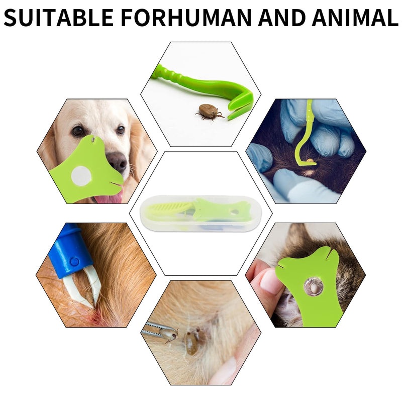 Tick Removal Tool 8 in 1 with Storage Box, Flea Comb, Magnifying Glass, Tick Tweezers, Dog Tick Remover Tool Tick Removal Kit Tick Removal Tool for Dogs Cats Pet Tick Comb - PawsPlanet Australia