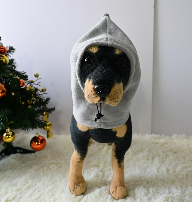 Plush Dog Earmuffs Dog Ear Warm Quie Cover Winter Ear Hats Head Wrap for Small Medium Large Dogs_S(Gray) S:Head Girth:41cm Gray