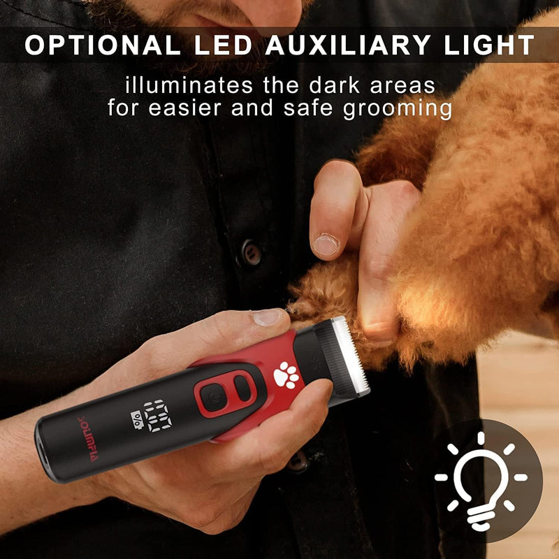 Solimpia Dog Cat Pet Clippers Shavers Electric Pet Grooming Trimmer Kit Rechargeable Cordless Low Noise Professional - PawsPlanet Australia