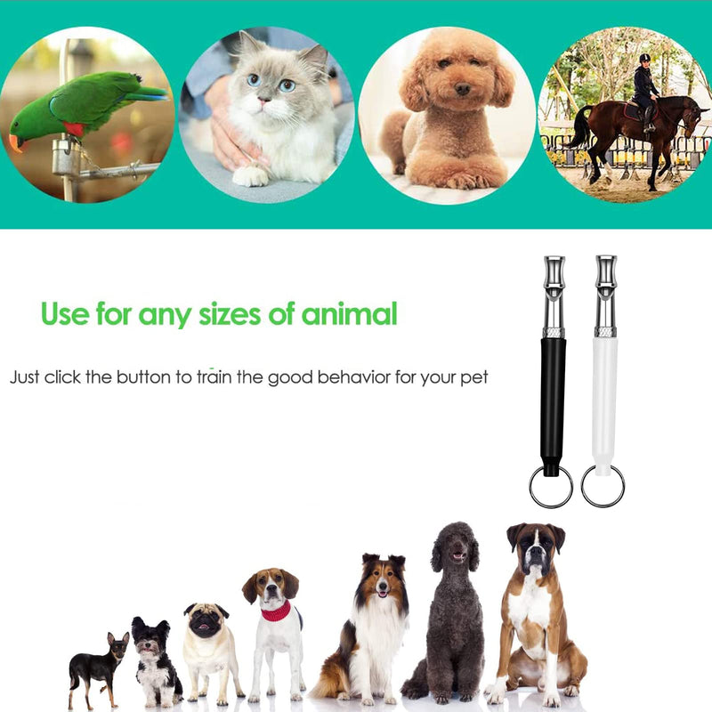 Dog Whistle 2 Pack, Dog Whistle to Stop Barking Neighbors Dog, Adjustable Ultrasonic Silent Dog Whistle, Professional Recall Dog Training Whistles, with Lanyard