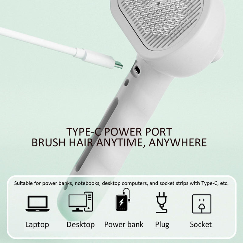 3 In 1 Self Cleaning Steamy Pet Brush, Pets Spray Hair Removal Comb - Anti-Static, Dog Grooming Tool with Steam & Self-Cleaning, Skin-Friendly Design + Bathing Solution - PawsPlanet Australia