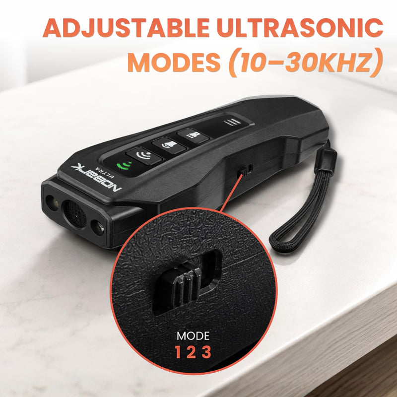 NoBark Ultra Dog Trainer - Rechargeable Ultrasonic Anti Barking Device for Dogs, Bark Deterrent & Outdoor Dog Repellent | Handheld Sonic Dog Training Tool with LED Flashlight & Laser
