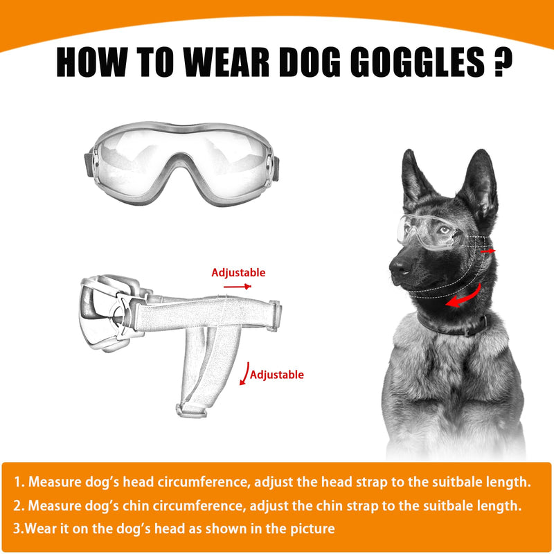 Dog Sunglasses Pet Goggles for Medium Large UV Protection Wind Protection Dust Protection Adjustable Strap Dog Glasses Suitable for Snow Beach Motorcycle Pink Frame Red Lenses - PawsPlanet Australia