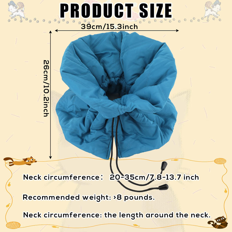 Cat Recovery Collar, Adjustable Soft Cat Neck Protector Breathable Cat Cone Collar Lightweight Waterproof Kitten Cone Alternative for Puppies, Stop Licking (M, Blue) - PawsPlanet Australia