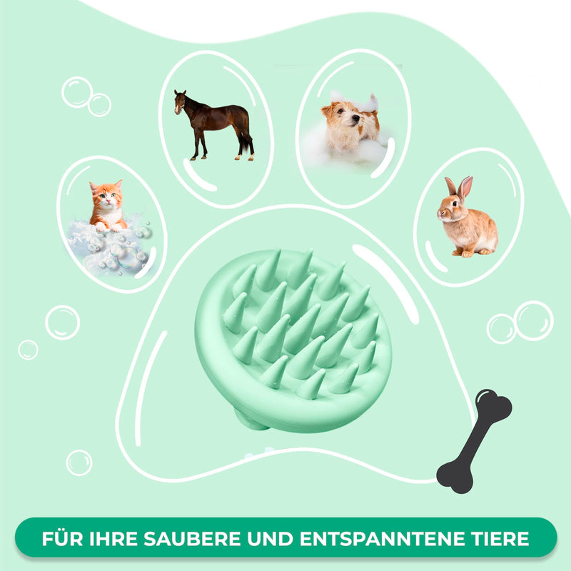 Premium Brush Dog Brush Cat Brush Dog Care Massage Brush Bath Brush Soft Silicone Bristles Dogs Cats Short Hair & Long Hair Rubber Curry for Brushing Loose (Light Green) light green