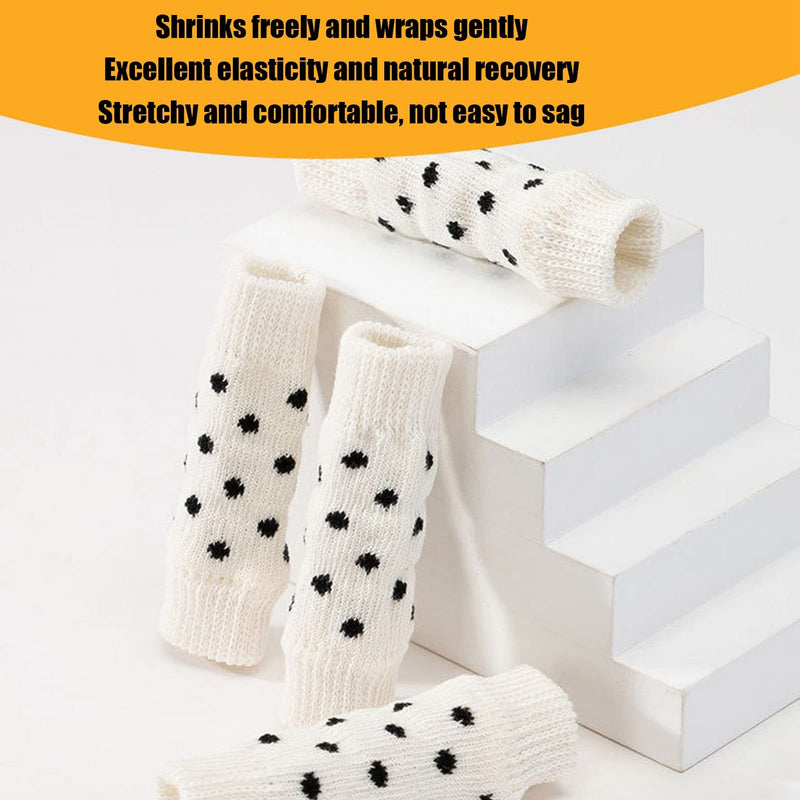 BAOFUYA 4Pcs Dog Leg Warmers, Cute Polka Dot Dog Elbow Protector Knitted Pet Leg Warmers Elastic Pet Leg Hock Protectors for Cold Weather L