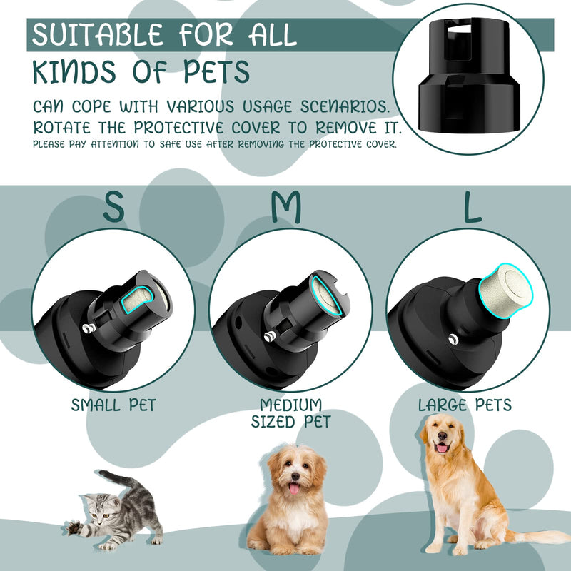 K&K Dog Nail Grinder, Professional 2-Speed Electric Pet Nail Trimmer, LED Light, for Small Medium Large Dogs, Cats (Black) (Black) Black