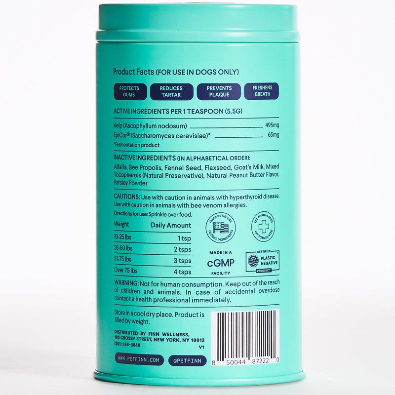 Finn Dental Powder for Dogs | Targets Plaque, Tartar & Bad Breath