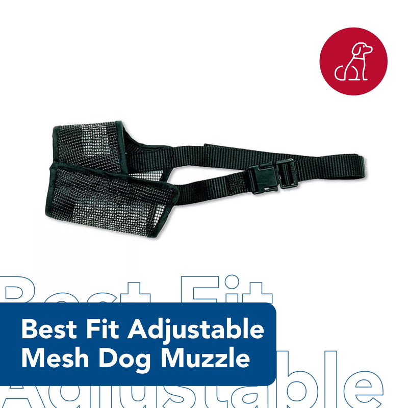Coastal Pet Best Fit Adjustable Mesh Dog Muzzle - Soft Muzzle for Grooming Dogs with Open Front Design - Gentle, Durable Mesh for Temporary Muzzling - Black, 3" 3 inch (Size 1) (Pack of 1) - PawsPlanet Australia