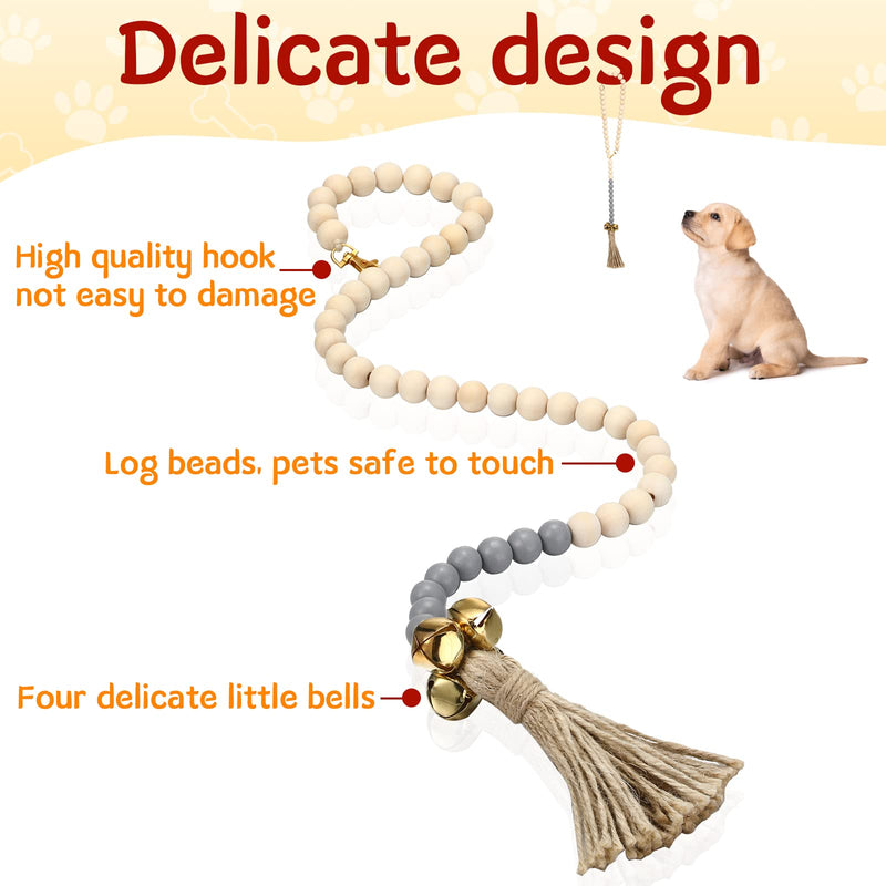 Jexine 3 Pack Dog Door Bells for Potty Training Hanging Dog Training Bells for Dogs to Ring to Go Outside Puppy Training Bells for Pet Dogs Pet Supplies Black, Gray, White - PawsPlanet Australia