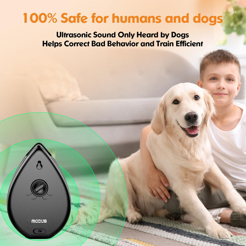 Anti Barking Device for Dogs, Rechargeable Bark Box Ultrasonic Barking Deterrent with 3 Level Modes/Irregular Ultrasound Frequency/Automatically Electronic Dog Whistle Stop Neighbors Dog from Barking Black Anti Barking Device